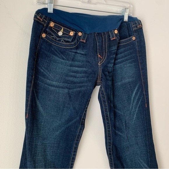True RELIGION TWISTED SEAM MATERNITY JEANS A Pea in the Pod Collection size 31 - Picture 3 of 13